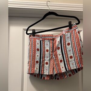 LOFT High Waist Red and Black Striped Women's Shorts